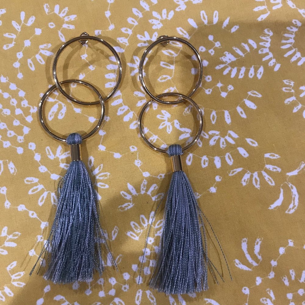 Gold and Teal Statement Earrings